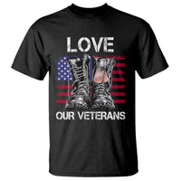 Love Our Veterans T Shirt American Flag Military Supportive Veterans Day - Wonder Print Shop