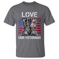 Love Our Veterans T Shirt American Flag Military Supportive Veterans Day - Wonder Print Shop