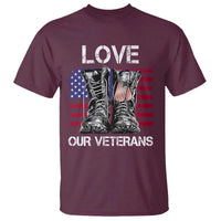 Love Our Veterans T Shirt American Flag Military Supportive Veterans Day - Wonder Print Shop