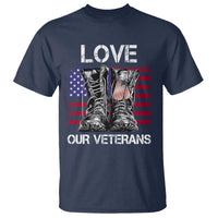 Love Our Veterans T Shirt American Flag Military Supportive Veterans Day - Wonder Print Shop
