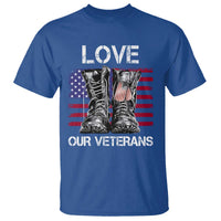 Love Our Veterans T Shirt American Flag Military Supportive Veterans Day - Wonder Print Shop