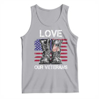 Love Our Veterans Tank Top American Flag Military Supportive Veterans Day - Wonder Print Shop