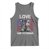 Love Our Veterans Tank Top American Flag Military Supportive Veterans Day - Wonder Print Shop