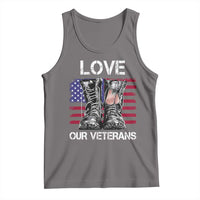 Love Our Veterans Tank Top American Flag Military Supportive Veterans Day - Wonder Print Shop
