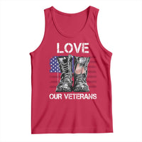 Love Our Veterans Tank Top American Flag Military Supportive Veterans Day - Wonder Print Shop