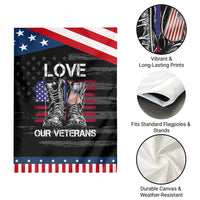 Love Our Veterans Garden Flag American Flag Military Supportive Veterans Day