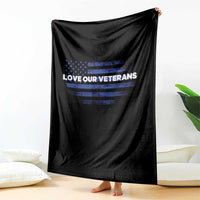 Love Our Veterans Throw Blanket Veterans Day Grunge American Flag - Wonder Print Shop