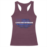 Love Our Veterans Racerback Tank Top Veterans Day Grunge American Flag - Wonder Print Shop
