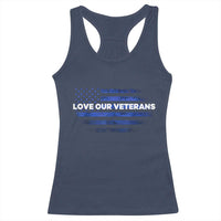 Love Our Veterans Racerback Tank Top Veterans Day Grunge American Flag - Wonder Print Shop
