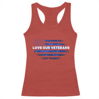 Love Our Veterans Racerback Tank Top Veterans Day Grunge American Flag - Wonder Print Shop