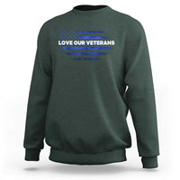 Love Our Veterans Sweatshirt Veterans Day Grunge American Flag - Wonder Print Shop