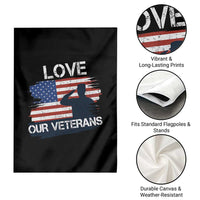 Love Our Veterans Garden Flag Veterans Day Military Appreciation US Flag - Wonder Print Shop