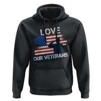 Love Our Veterans Hoodie Veterans Day Military Appreciation US Flag - Wonder Print Shop