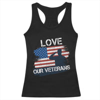 Love Our Veterans Racerback Tank Top Veterans Day Military Appreciation US Flag - Wonder Print Shop