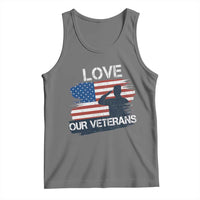 Love Our Veterans Tank Top Veterans Day Military Appreciation US Flag - Wonder Print Shop