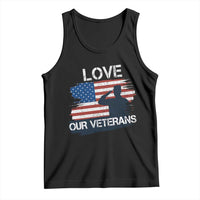 Love Our Veterans Tank Top Veterans Day Military Appreciation US Flag - Wonder Print Shop