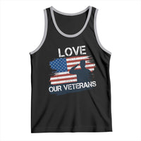 Love Our Veterans Tank Top Veterans Day Military Appreciation US Flag - Wonder Print Shop