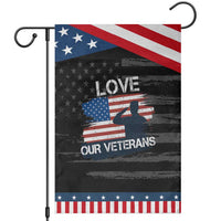 Love Our Veterans Garden Flag Veterans Day Military Appreciation US Flag