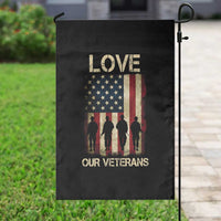 Love Our Veterans Garden Flag US Veterans Day Proud Military Family US Flag - Wonder Print Shop