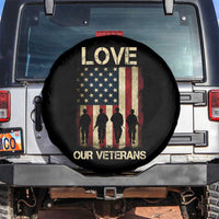 Love Our Veterans Spare Tire Cover US Veterans Day Proud Military Family US Flag - Wonder Print Shop