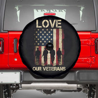 Love Our Veterans Spare Tire Cover US Veterans Day Proud Military Family US Flag - Wonder Print Shop