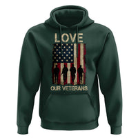 Love Our Veterans Hoodie US Veterans Day Proud Military Family US Flag - Wonder Print Shop