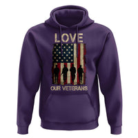 Love Our Veterans Hoodie US Veterans Day Proud Military Family US Flag - Wonder Print Shop