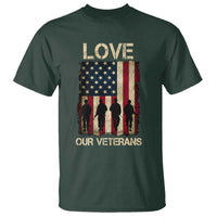Love Our Veterans T Shirt US Veterans Day Proud Military Family US Flag - Wonder Print Shop