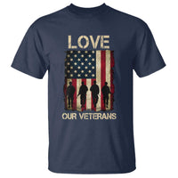 Love Our Veterans T Shirt US Veterans Day Proud Military Family US Flag - Wonder Print Shop