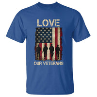 Love Our Veterans T Shirt US Veterans Day Proud Military Family US Flag - Wonder Print Shop