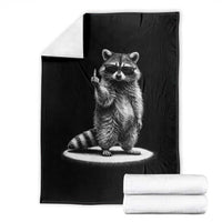 Raccoon Meme Throw Blanket Middle Finger Trash Panda Sarcastic Humor