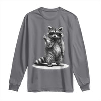 Raccoon Meme Long Sleeve Shirt Middle Finger Trash Panda Sarcastic Humor