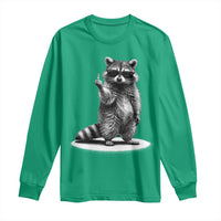 Raccoon Meme Long Sleeve Shirt Middle Finger Trash Panda Sarcastic Humor