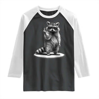 Raccoon Meme Raglan Shirt Middle Finger Trash Panda Sarcastic Humor