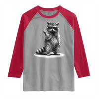 Raccoon Meme Raglan Shirt Middle Finger Trash Panda Sarcastic Humor