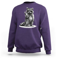 Raccoon Meme Sweatshirt Middle Finger Trash Panda Sarcastic Humor