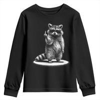 Raccoon Meme Youth Sweatshirt Middle Finger Trash Panda Sarcastic Humor