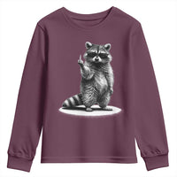 Raccoon Meme Youth Sweatshirt Middle Finger Trash Panda Sarcastic Humor