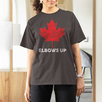 Elbows Up Canada Strong T Shirt For Women Maple Leaf Proud Canadian