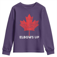 Elbows Up Canada Strong Youth Sweatshirt Maple Leaf Proud Canadian