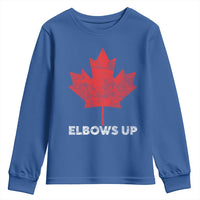 Elbows Up Canada Strong Youth Sweatshirt Maple Leaf Proud Canadian