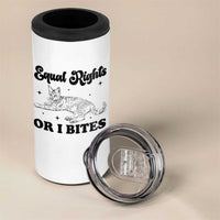 Feminist Cat 4 in 1 Can Cooler Tumbler Equal Rights or I Bites Human Rights - Wonder Print Shop