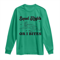Feminist Cat Long Sleeve Shirt Equal Rights or I Bites Human Rights - Wonder Print Shop