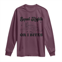 Feminist Cat Long Sleeve Shirt Equal Rights or I Bites Human Rights - Wonder Print Shop