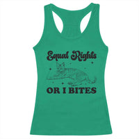 Feminist Cat Racerback Tank Top Equal Rights or I Bites Human Rights - Wonder Print Shop