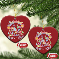 Ask Me About My Explosive Diarrhea Christmas Ornament Funny Edgy Adult Humor - Wonder Print Shop