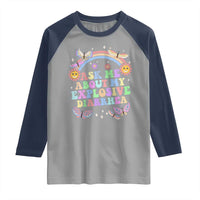 Ask Me About My Explosive Diarrhea Raglan Shirt Funny Edgy Adult Humor - Wonder Print Shop
