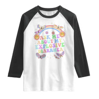 Ask Me About My Explosive Diarrhea Raglan Shirt Funny Edgy Adult Humor - Wonder Print Shop