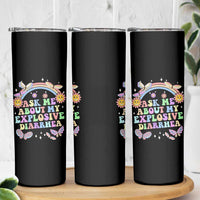 Ask Me About My Explosive Diarrhea Skinny Tumbler Funny Edgy Adult Humor - Wonder Print Shop