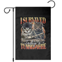 Tummy Ache Survivor Cat Meme Garden Flag Funny Saying Cats Bootleg - Wonder Print Shop